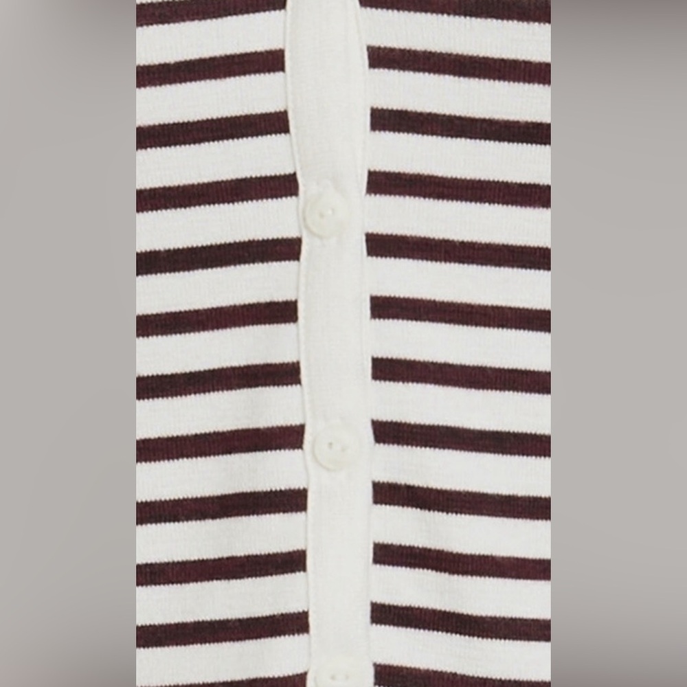 NWT rag & bone beige multi knit breton stripe slim cardigan L - Picture 12 of 16